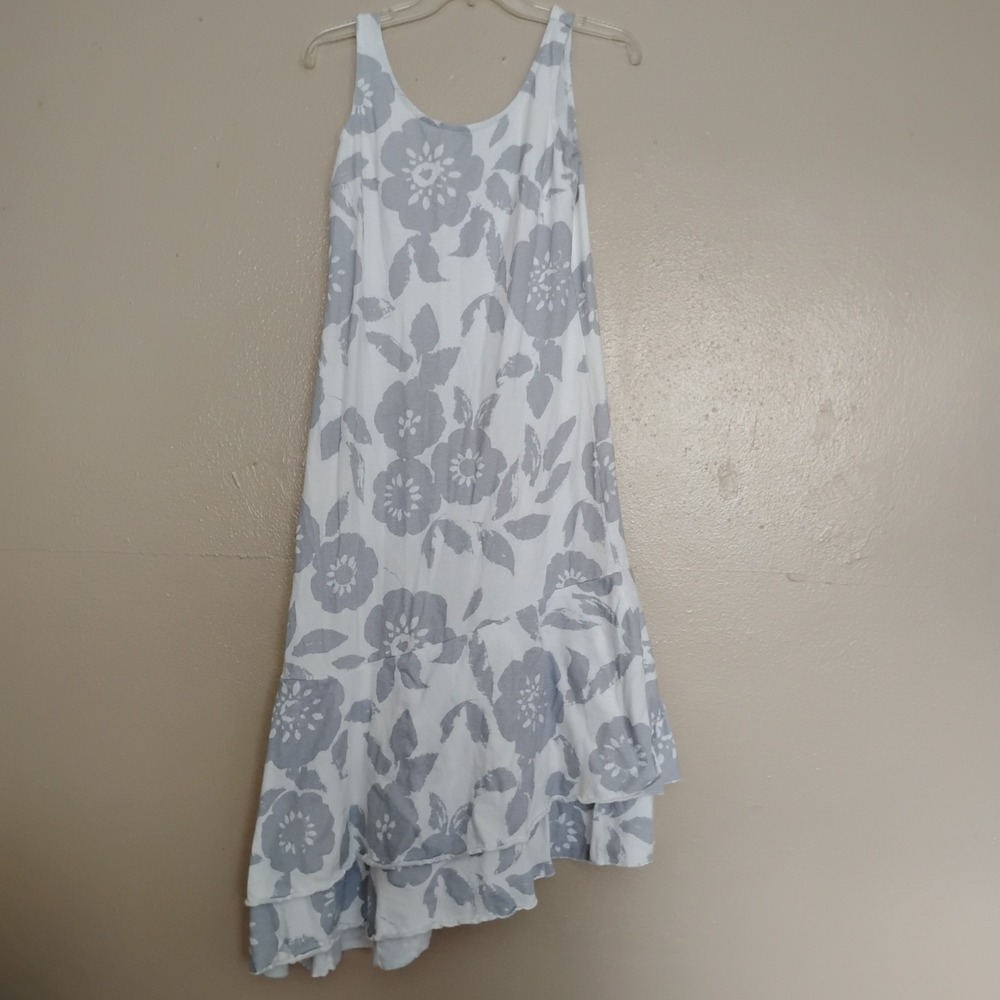 Fresh Produce Dress XS Midi Ruffle Cotton Floral Boho Beach Cottage Core